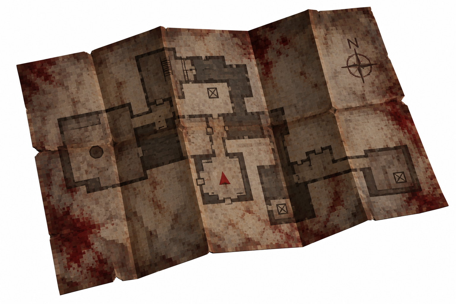 The stained map recovered from the ward